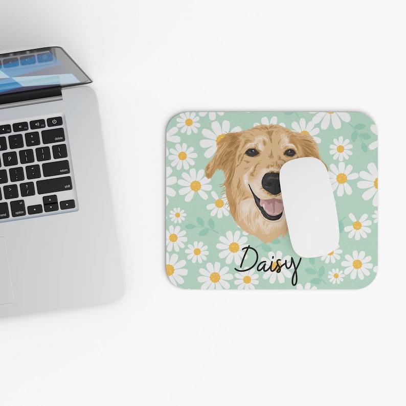 Custom Pet Photo Mouse Pad , Pet portrait Mouse Pad, Pet Lover Gift