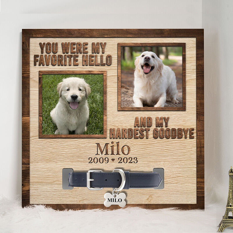 Personalized Photo Pet Memorial Collar Photo Frame Precious Gift