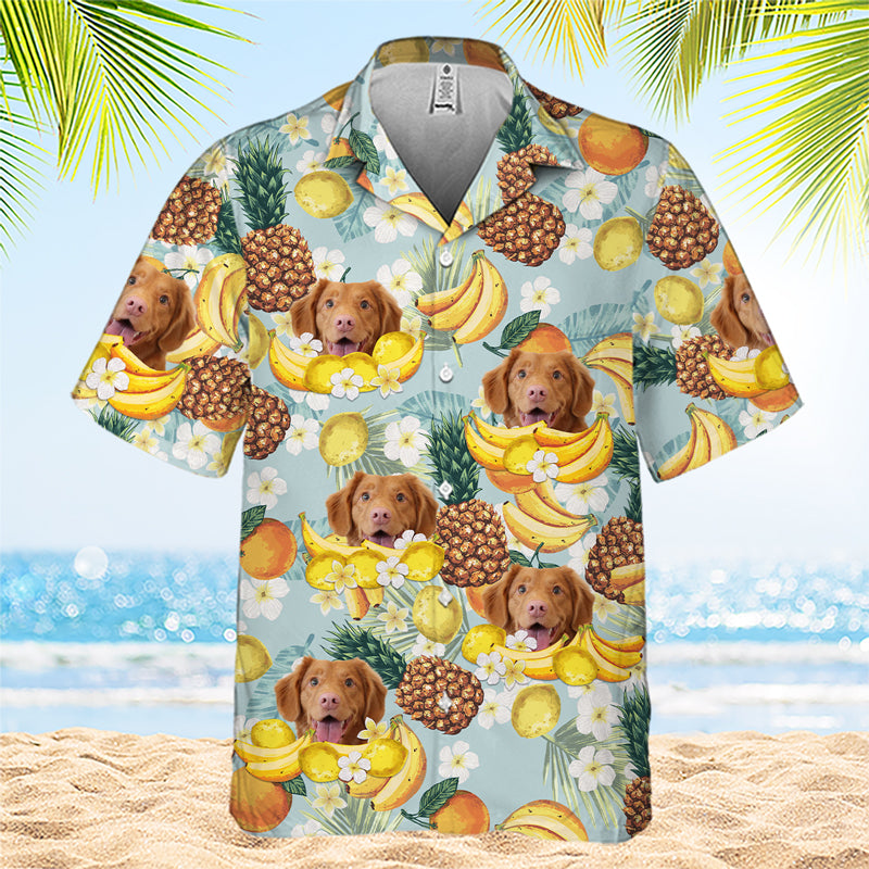 Tropical Fruit Pattern - Dog & Cat Personalized Custom Unisex Hawaiian Shirt  - Summer Vacation Gift, Gift For Pet Owners