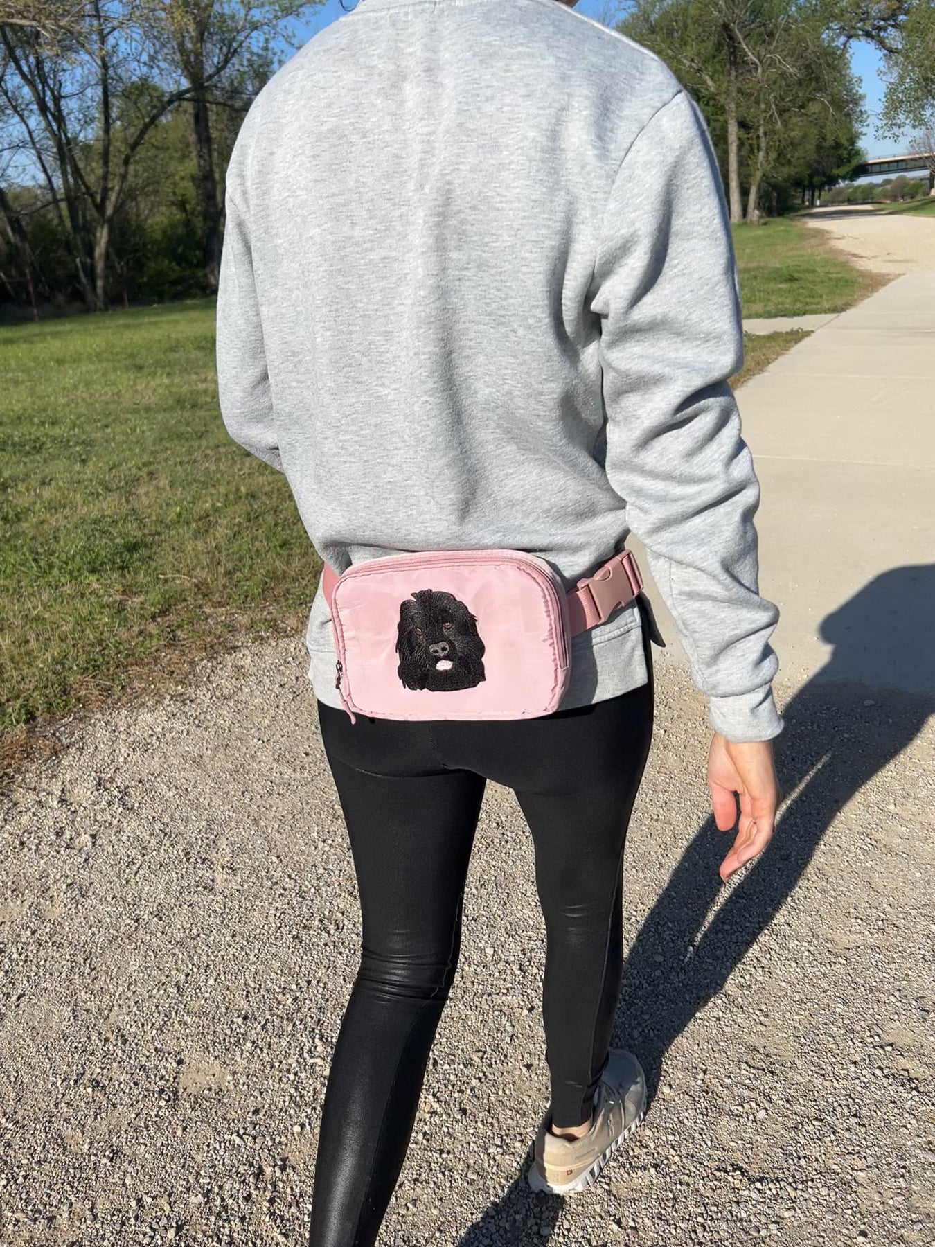 Custom Embroidered Pet Portrait Belt Bag