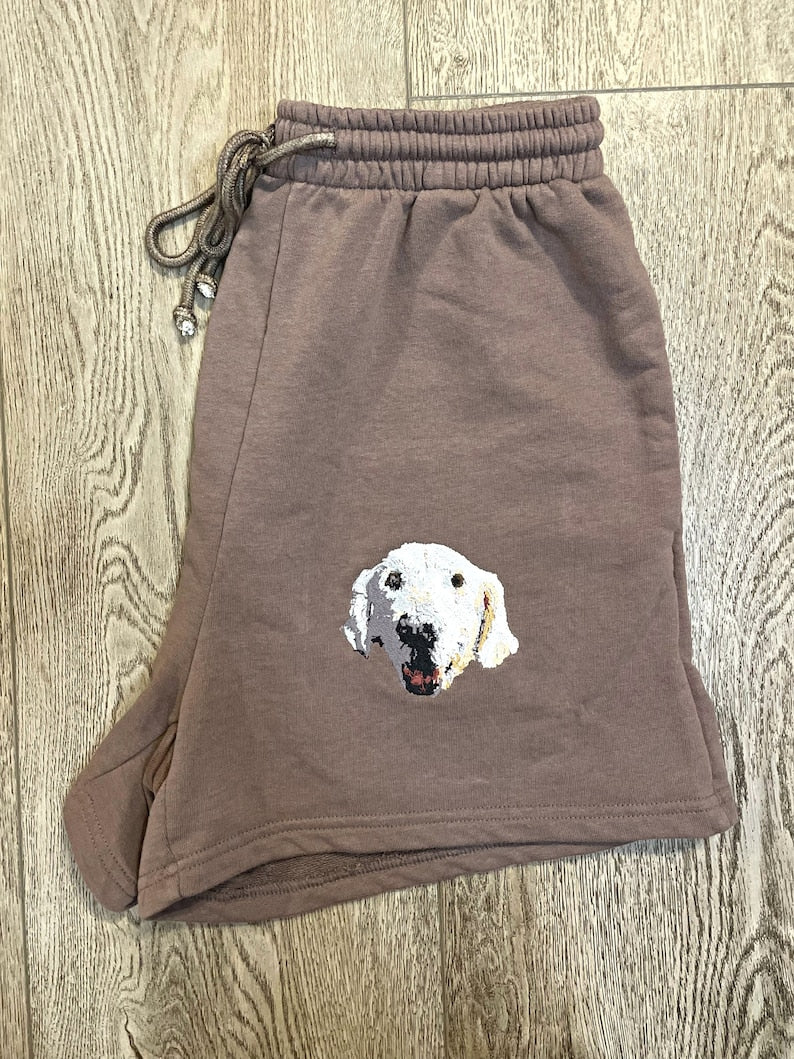 Custom Embroidered Pet Portrait Sweat Shorts