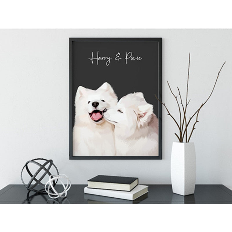 Custom Pet Portrait Personalized Dog Canvas Wall Art