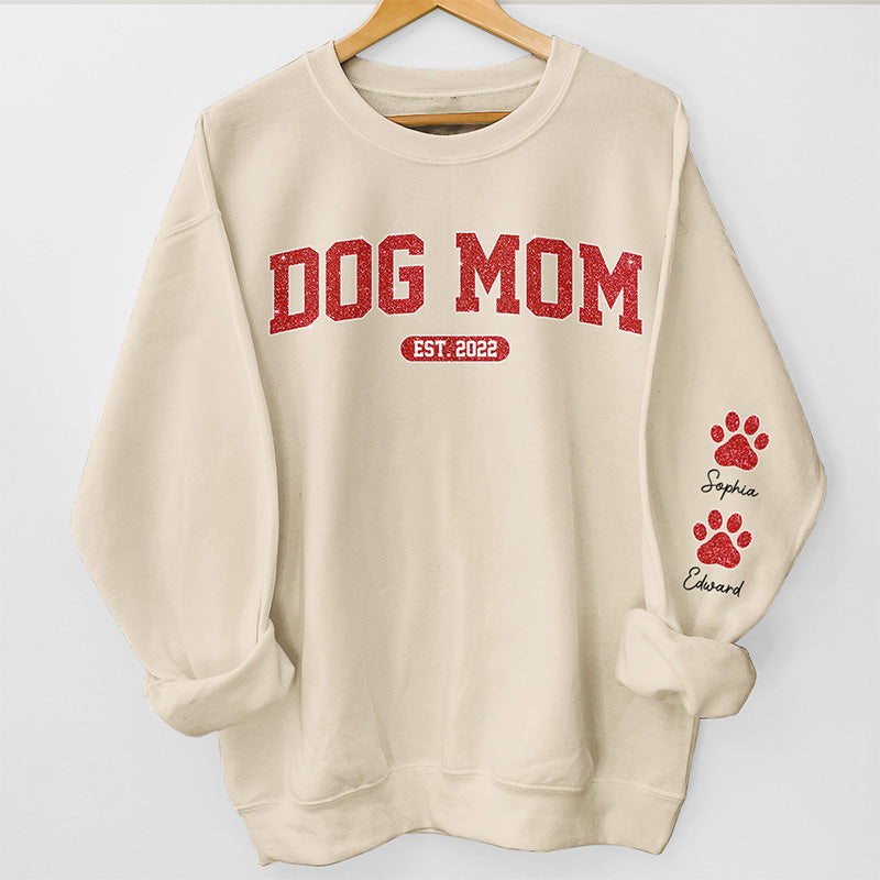 I'm A Cool Dog Mama Custom Unisex Sweatshirt With Design On Sleeve