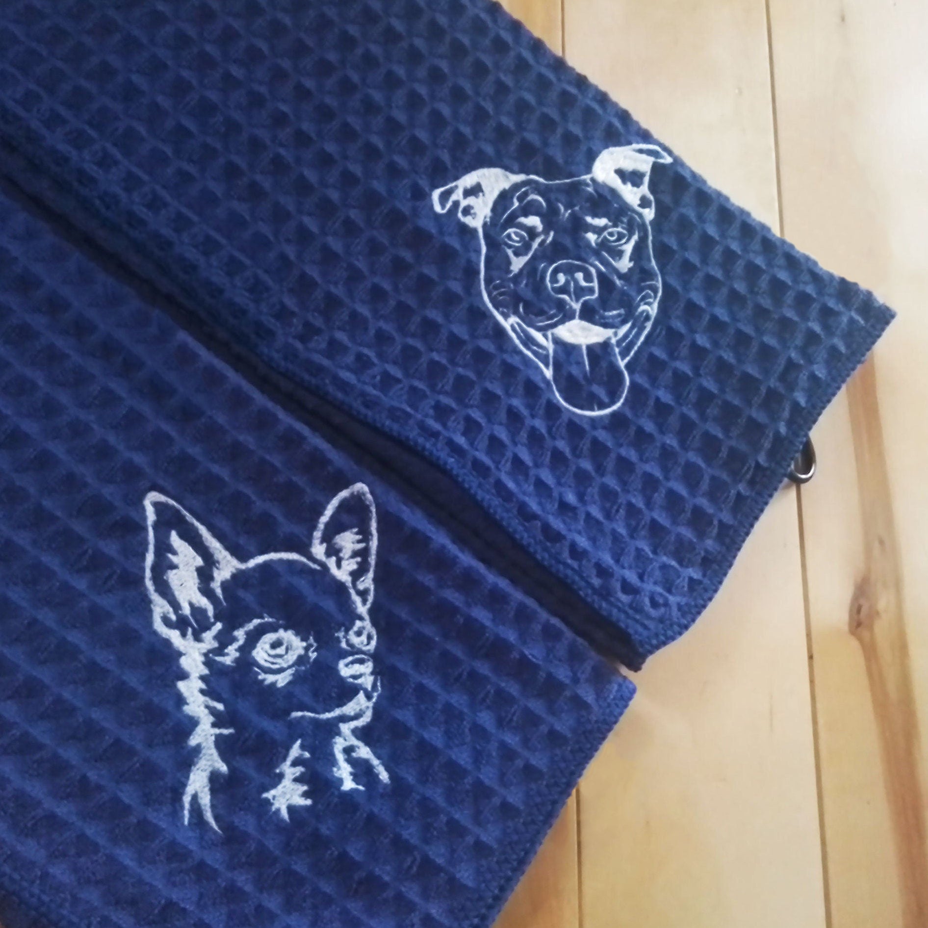 Personalized Embroidered Pet Portrait Golf Towel