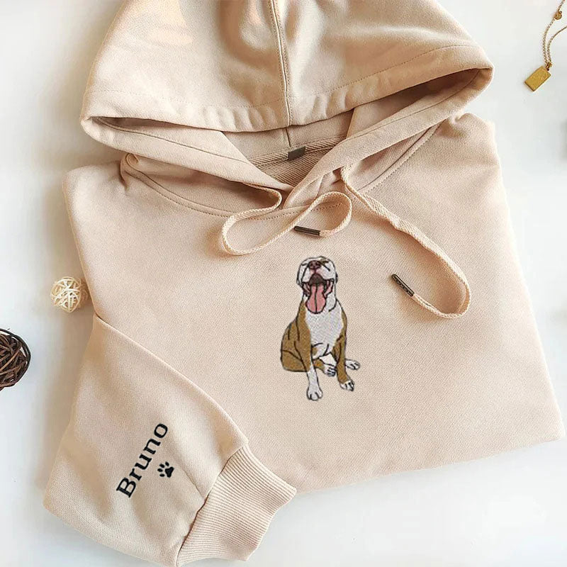 Custom Embroidered Pet Color Photo Embroidery T-shirt Sweatshirt Hoodie