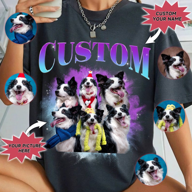 Custom Pet Photo Vintage Shirts, Retro Shirt, 90s T-Shirt Sweatshirt Hoodie