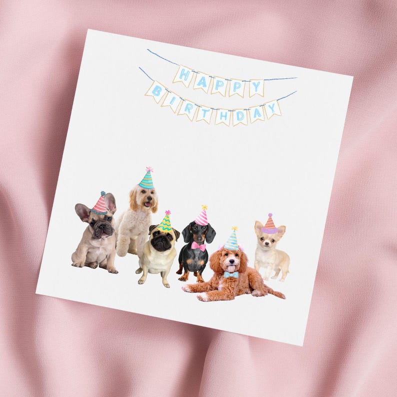 Personalised Pet Photo Birthday Card Dog Birthday Card, Dogs Greeting Card