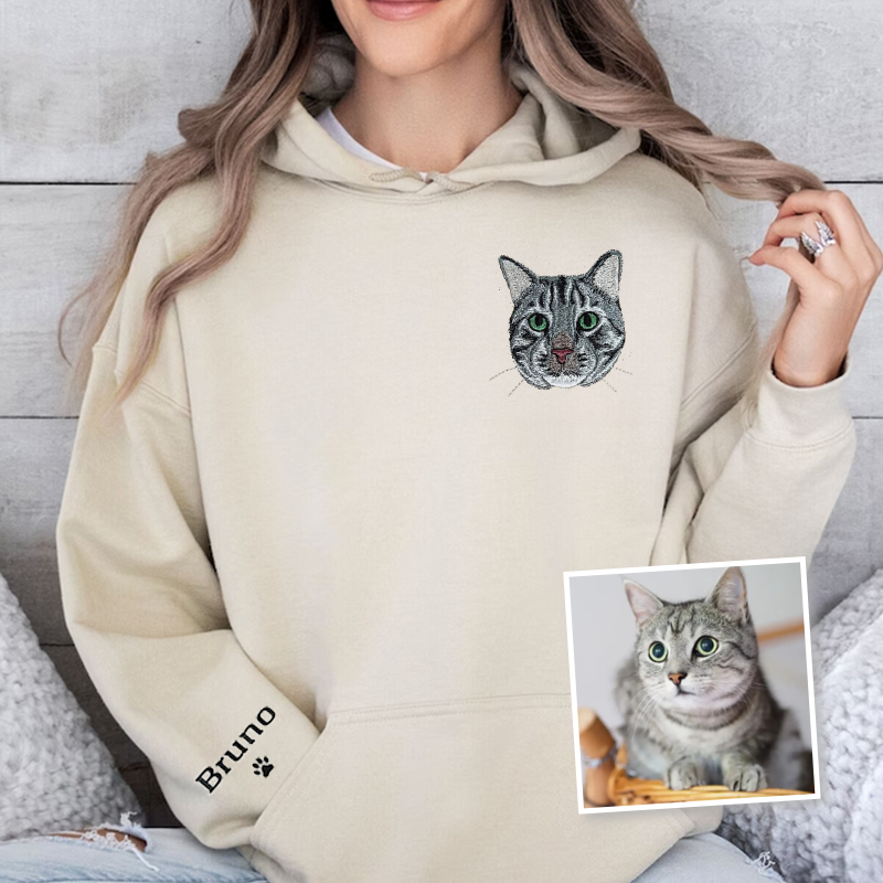 Brazilian Shorthair Cat Lover Custom Embroidered Sweatshirt Hoodie T-shirt