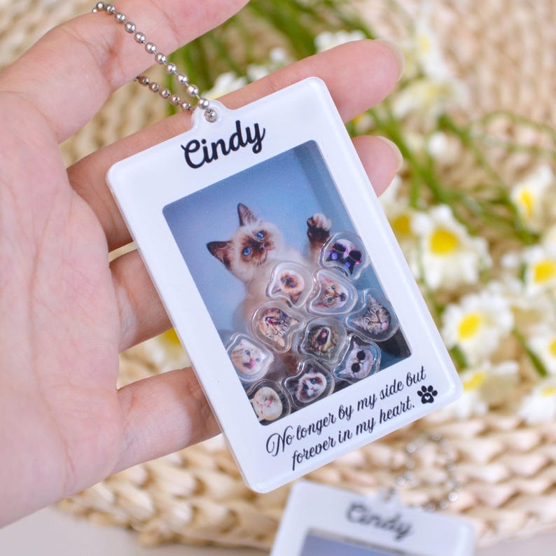 Personalised Pet Portrait  Keychain, Pet Shaking Charms, Pet Memorial Keychain