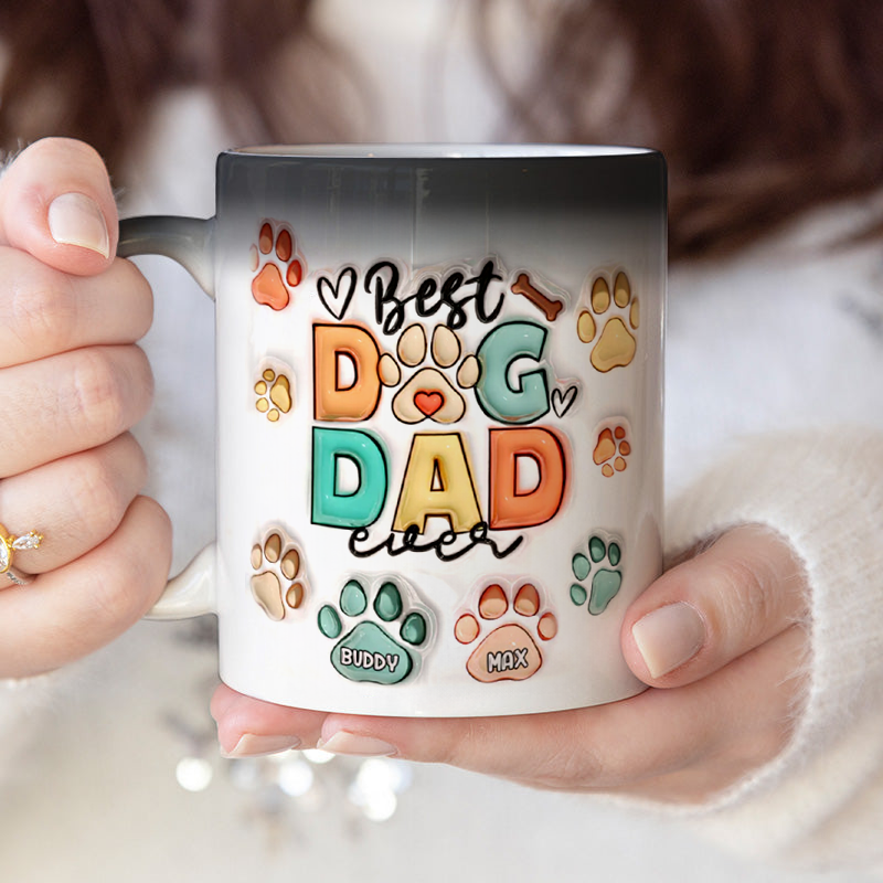 Best Dog Mom/ Dad Personalized Pet Names Mug Color Changing Mug