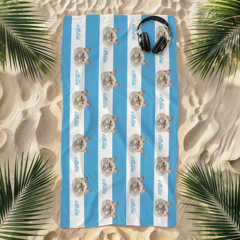 Custom Beach Towels,Custom Dog Face Beach Towel