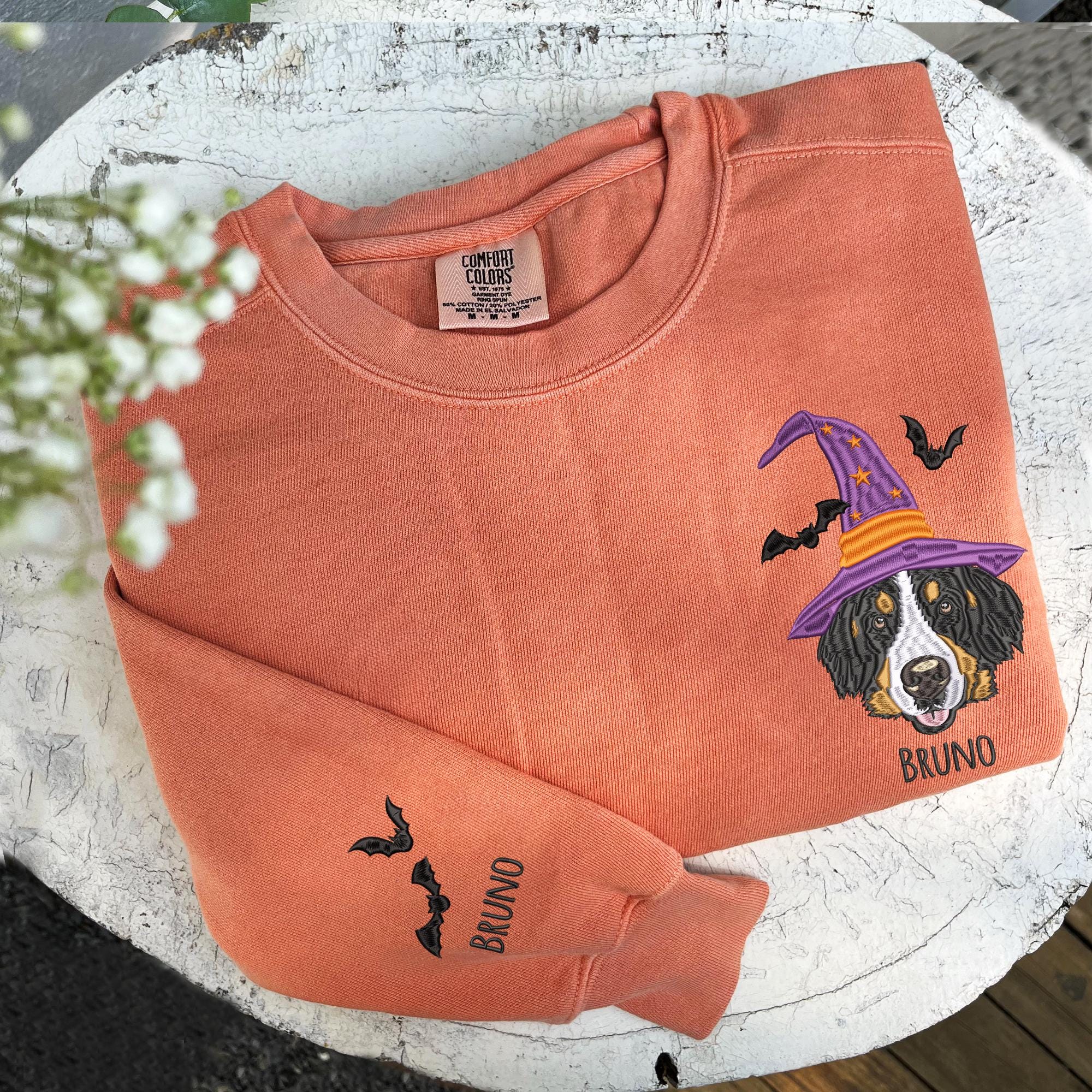 Halloween Custom Pet Portrait Embroidered Hoodie Sweatshirt T-shirt