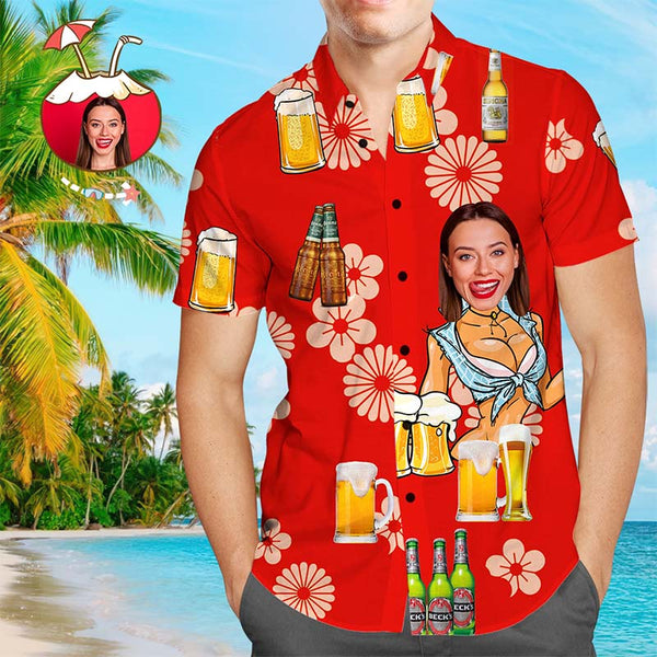 Custom Pet Face Hawaiian Shirt Custom Hawaiian Shirt with Photo Button Down Beach Shirts