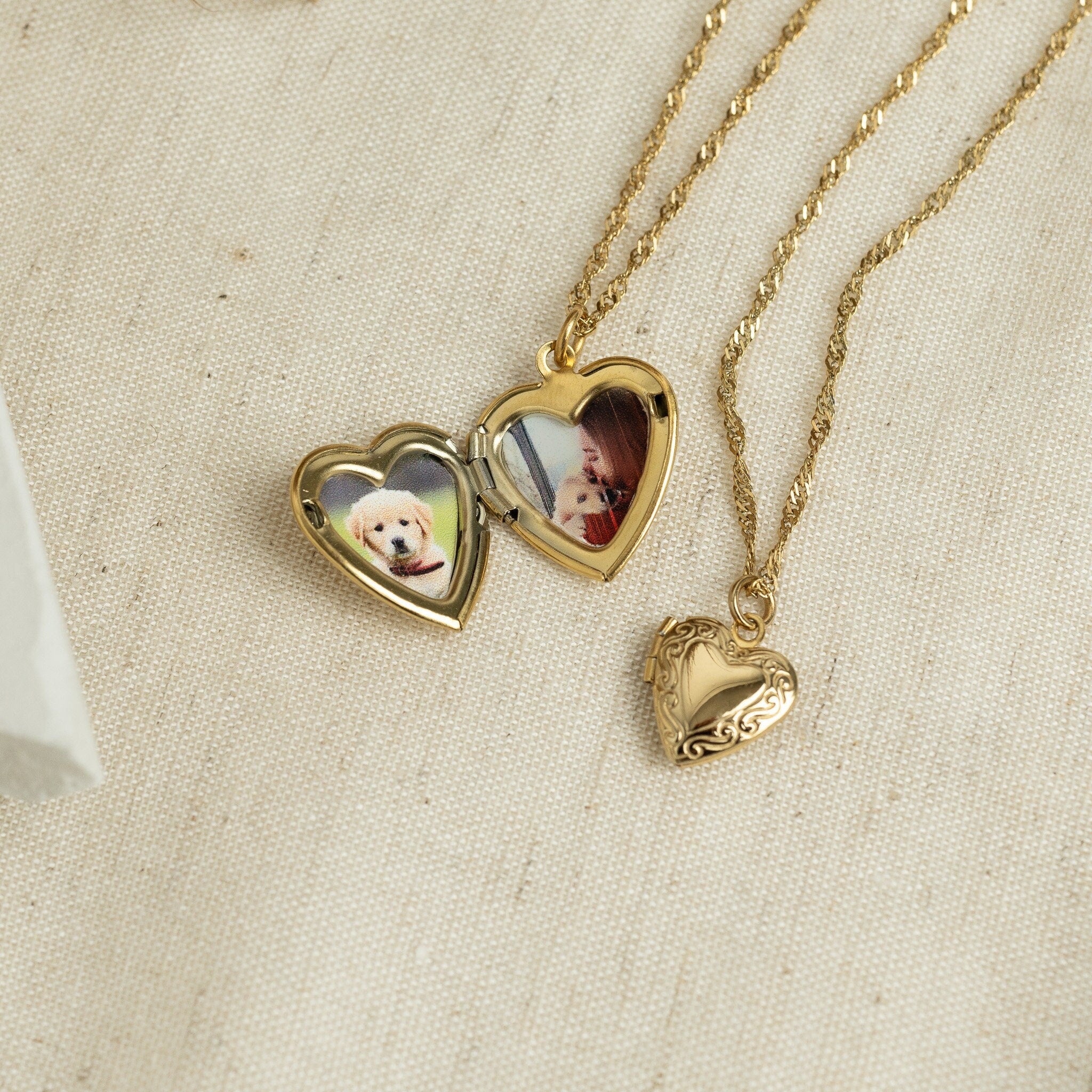 Heart Locket Necklace with Custom Photo, Big Heart Locket, Vintage Locket Necklace