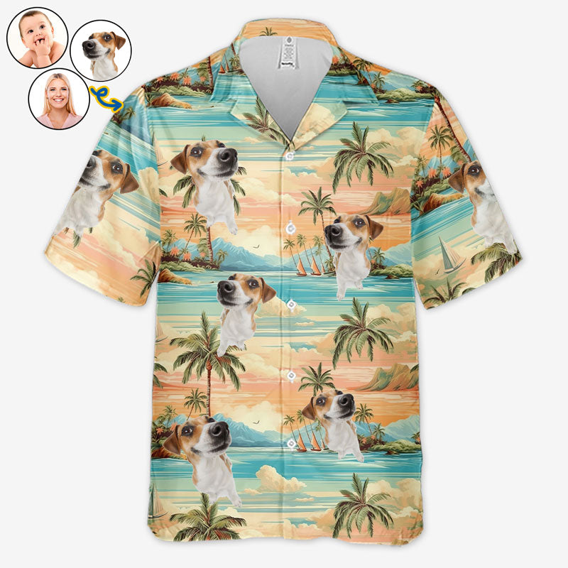 Custom Photo Endless Summer Memories - Dog & Cat Personalized Tropical Hawaiian Shirt