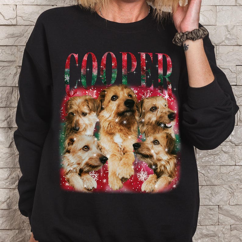 Custom Christmas Pet Sweatshirt Bootleg Rap Dog Shirt, Bootleg Xmas Tee Sweatshirt Hoodie