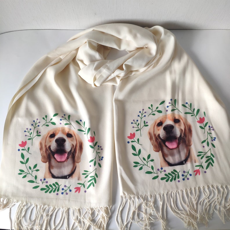 Custom Pet Photo Scarf Flower Scarf, Pets Lover Scarf