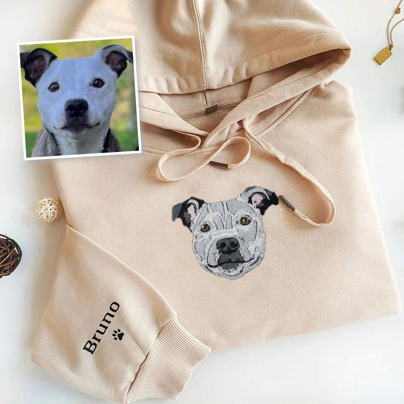 Personalized Pet Portrait Embroidered Center Sweatshirt