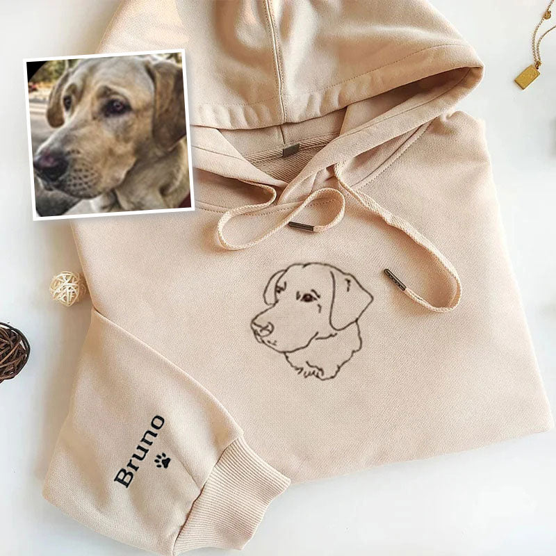 Custom Pet Embroidered Sweatshirt,Custom Dog Portrait,Embroidered Sweatshirt,Custom Pet Gifts