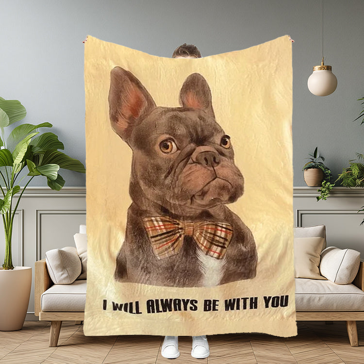 Christmas Pet Portrait Blanket Custom Dog Portrait Painting Pet Blanket