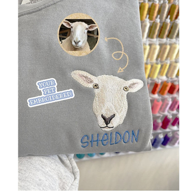 Custom Embroidered Pet Crewneck Sweatshirt Hoodie