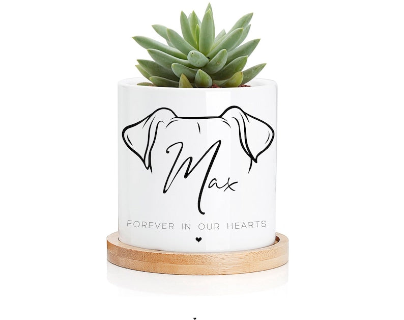 Forever in our Hearts - Personalized Pet Memorial Gift Idea - Pet Memorial Pot