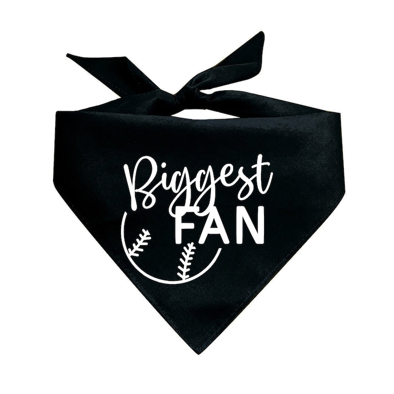 Biggest Fan Baseball Triangle Dog Bandana