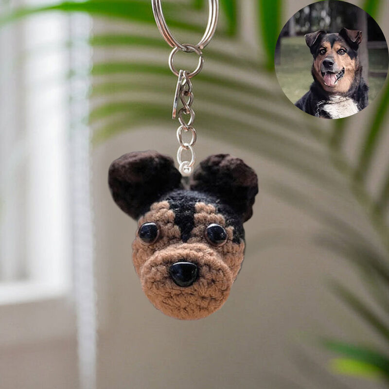 Personalized Wool Keychain Customized Head Photo Funny Gift For Pet Lovers