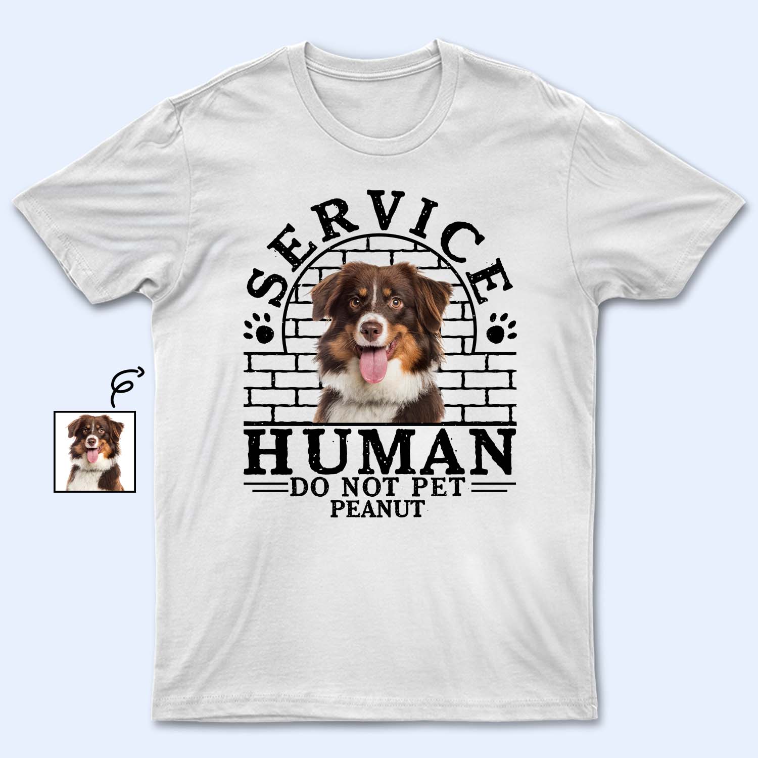 Custom Photo Dog Cat Service Human Do Not Pet -Personalized Custom T-Shirt Hoodie Sweatshirt