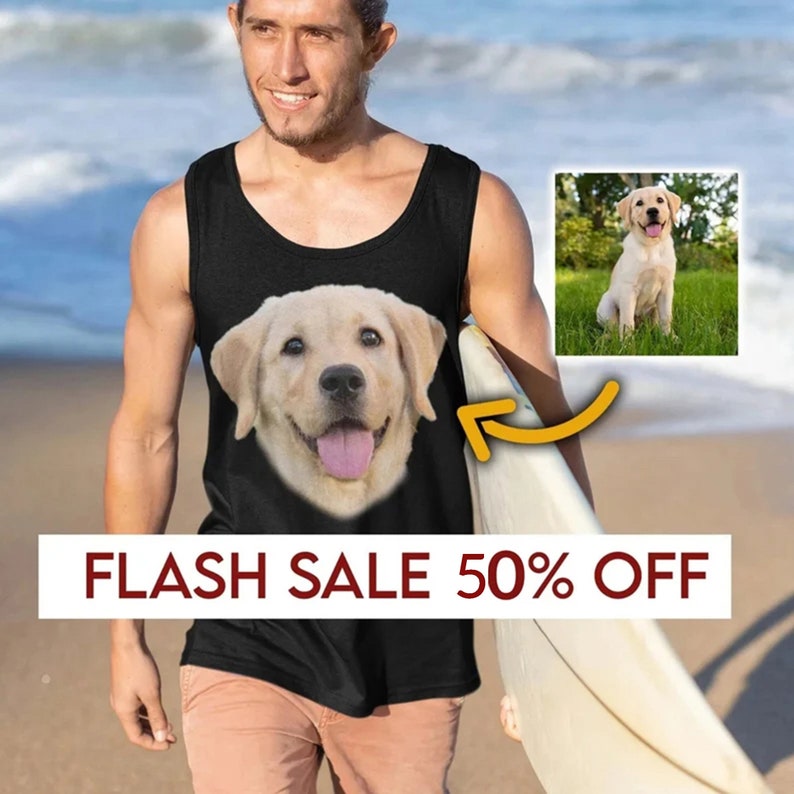 UNISEX Custom Dog Tank Top Dog Portrait Shirt