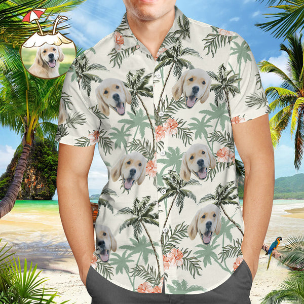 Custom Hawaiian Shirt with Pet Face Vintage Hawaiian Beach Shirts Gifts for Pet Owner Gifts for Pet Lover