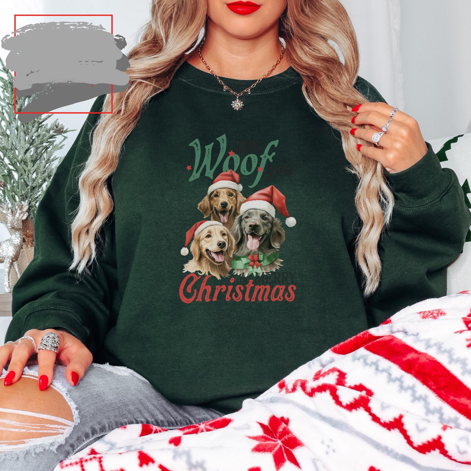 We Woof You A Merry Christmas Sweatshirt Custom Pet Photo Christmas Tee Sweatshirt Hoodie