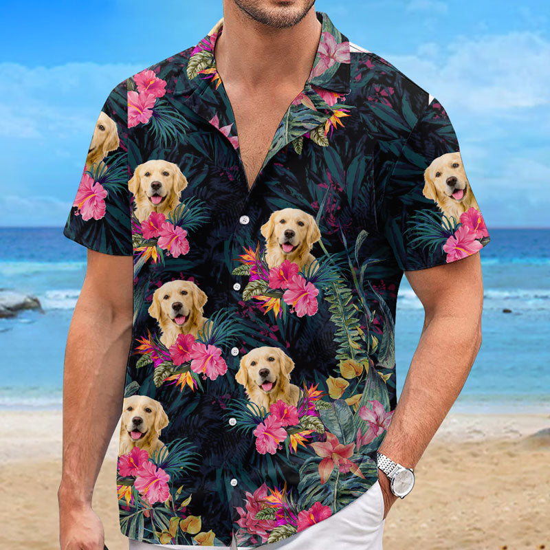 Custom Photo I Live For Summer - Dog & Cat Personalized Unisex Tropical Hawaiian Aloha Shirt