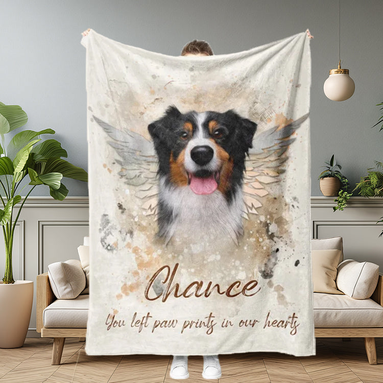 Personalized Pet Memorial Blanket with Photo