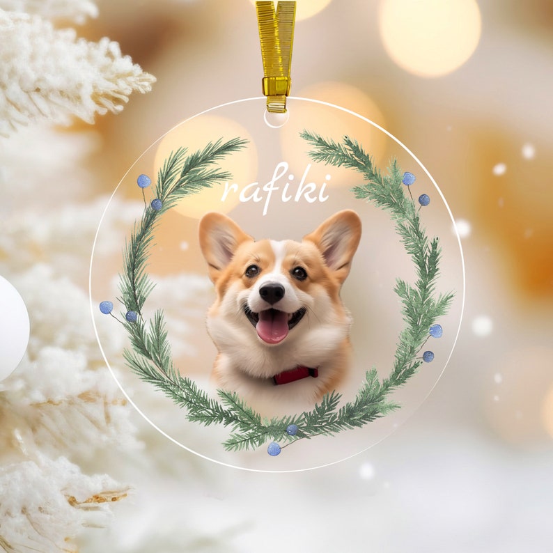 Personalized Pet Ornament, Custom Dog Christmas Ornament, Pet Ornament Using Photo