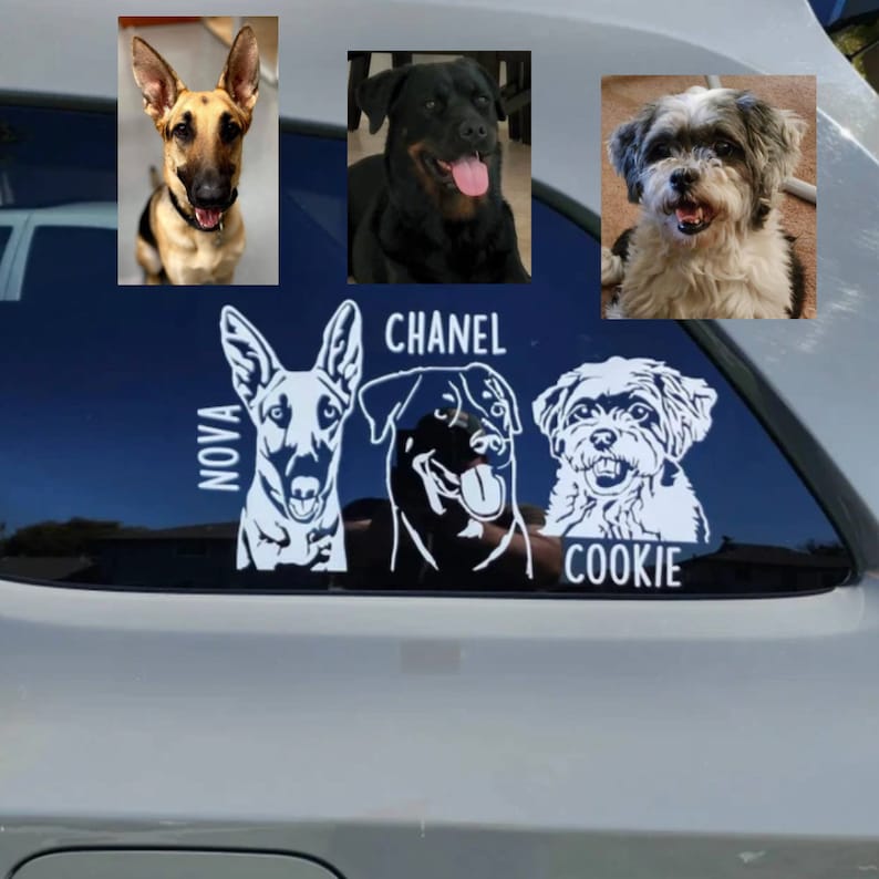 Custom Pet Portrait Decal, Dog Decal, Gift for Pet Lover