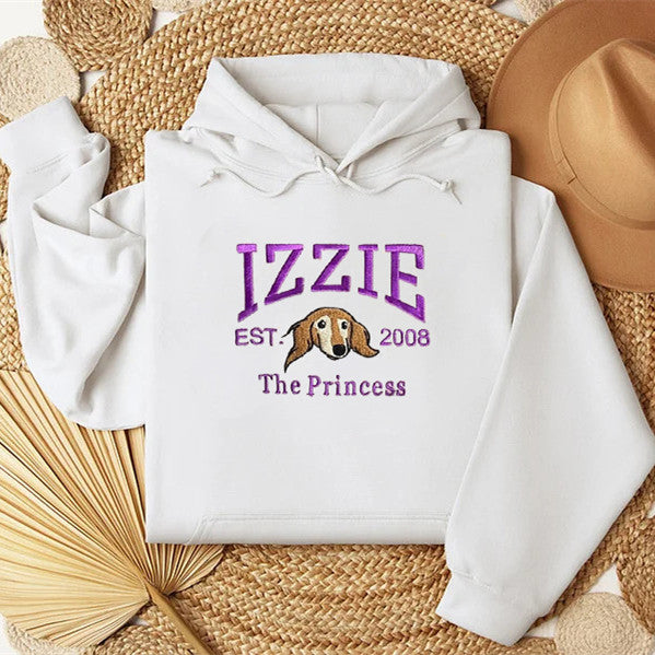 Custom Dog Hoodie Embroidered Dog Name Sweatshirt