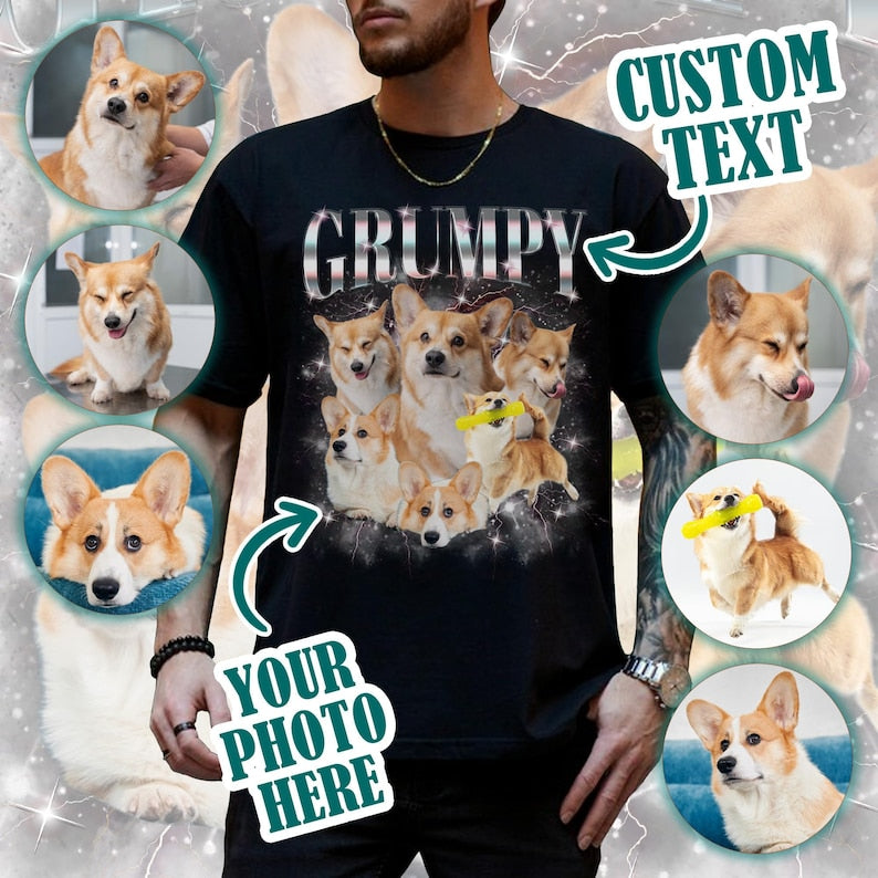 Custom Dog Bootleg Shirt, Personalize Dog Bootleg Retro 90's Tee Crewneck Hoodie