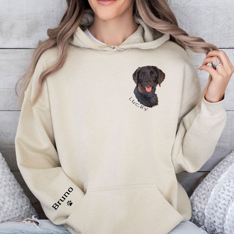 Personalized Embroidered Pet Sweatshirt, Custom Pet Portrait Sweatshirt