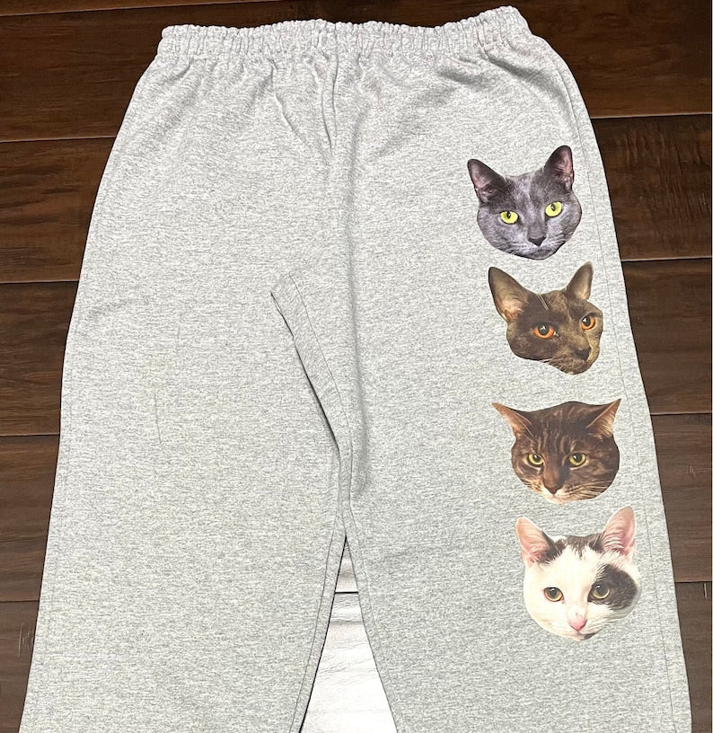 Custom Pet Printing Sweatpants Joggers Personalized Dog / Cat Face Pants