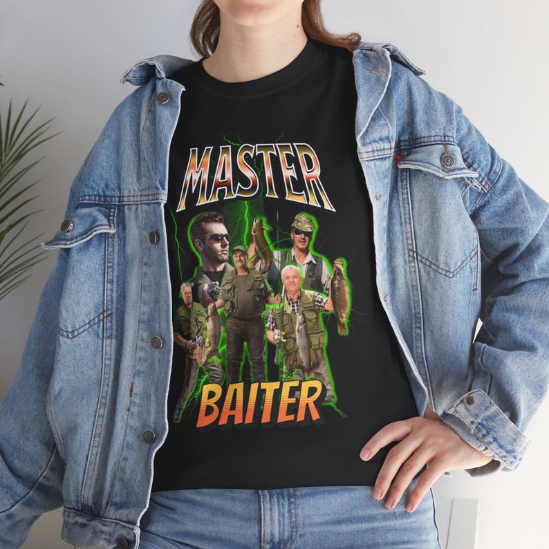 Fishing T-Shirt / Master Baiter 90s bootleg rap style Fisherman Shirt / Guys Fishing Gift / Fishing Shirt Dad Gift Xmas Tee